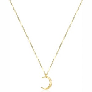 Layered Coin & Moon Phase Necklace, 14K Gold Plated Dainty Choker for Women - 1 of 4