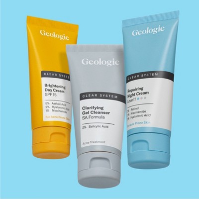 Geologie Clear System Month 1 / Level 1 Acne Treatment &#38; Skincare Set - 3pc