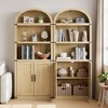Bookcase with Doors Arched Bookshelf 71.65in Tall Bookcase Farmhouse Cabinet with Shelves Wooden Bookshelves for Home Office, Living Room - 3 of 4