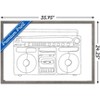 Trends International LINE AND BRUSH - Continuous Line Boombox Framed Wall Poster Prints - 3 of 4