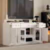 Famapy Modern TV Stand with Glass Doors 3-Drawer Media Console with Cable Management Versatile Storage Side Cabinet for Living Room - 3 of 4