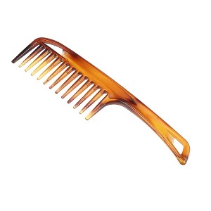 Unique Bargains Hair Comb for Curly Hair Wet Hair Long Thick Wavy Hair Detangling Comb Long Handle Hair Combs Brown for Women and Men 1 Pc - 1 of 4