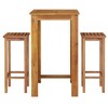 vidaXL 3 Piece Patio Bar Set Solid Wood Acacia - 3 of 4