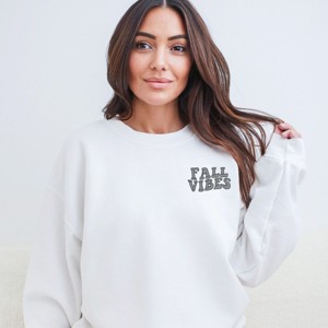 Simply Sage Market Embroidered Fall Vibes Retro Sweatshirt - 1 of 4