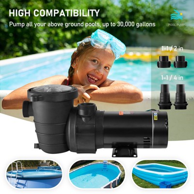 VEVOR Black 2-HP Copper Motor Swimming Pool Pump