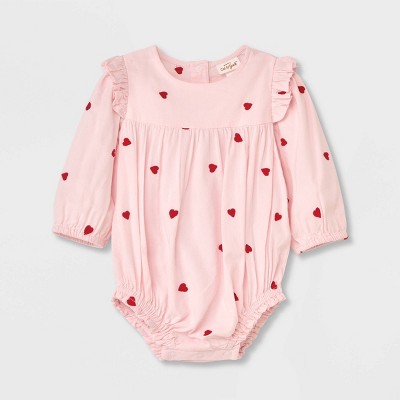 Baby Girls' Embroidered Romper - Cat & Jack™ Light Pink Newborn