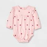 Baby Girls' Embroidered Romper - Cat & Jack™ Light Pink
