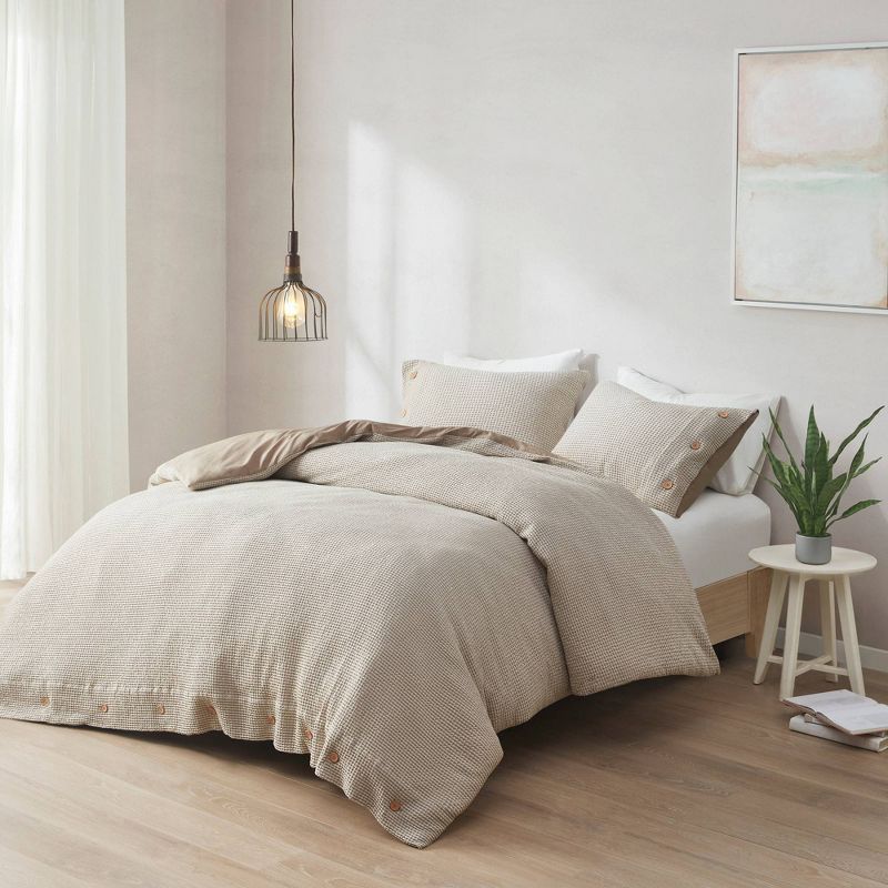 Elena Rayon from Bamboo Blend Waffle Weave Duvet Cover Set, 3 of 13