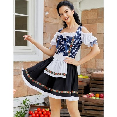 KOJOOIN Costume Women's Cosplay Dress Traditional Costume Carnival Outfit Blue One Piece