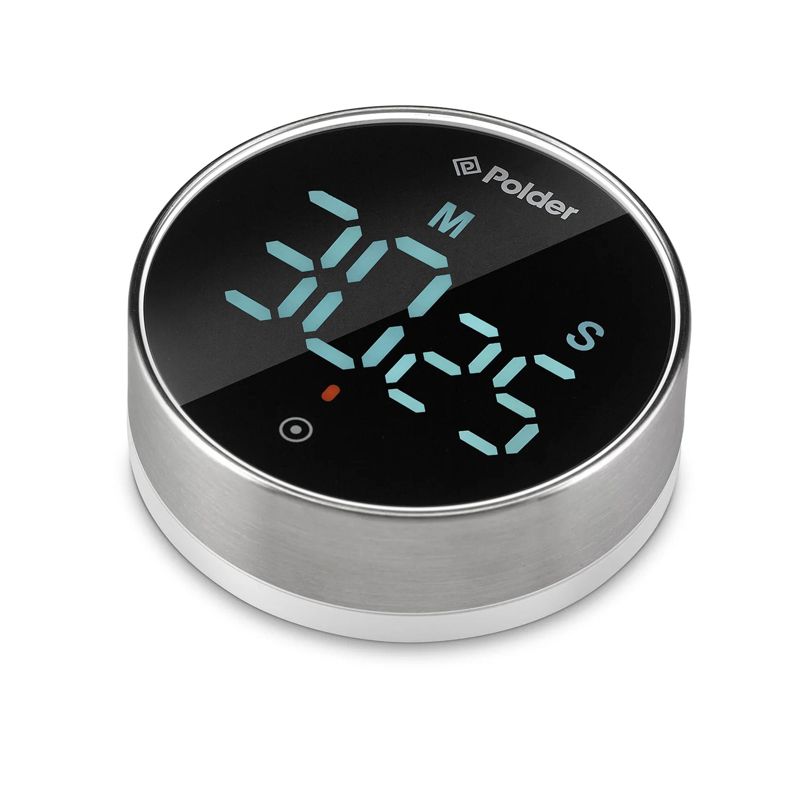 Polder Twist Digital Kitchen Timer with Extra Large Display and 100 Minute Countdown, Black, 1 of 7