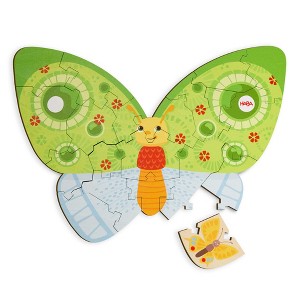 HABA Wooden Puzzle Butterfly - 2 in 1 Reversible Puzzles for Kids Ages 4-6, Durable Educational Toys and Wooden Montessori Toys - 1 of 4