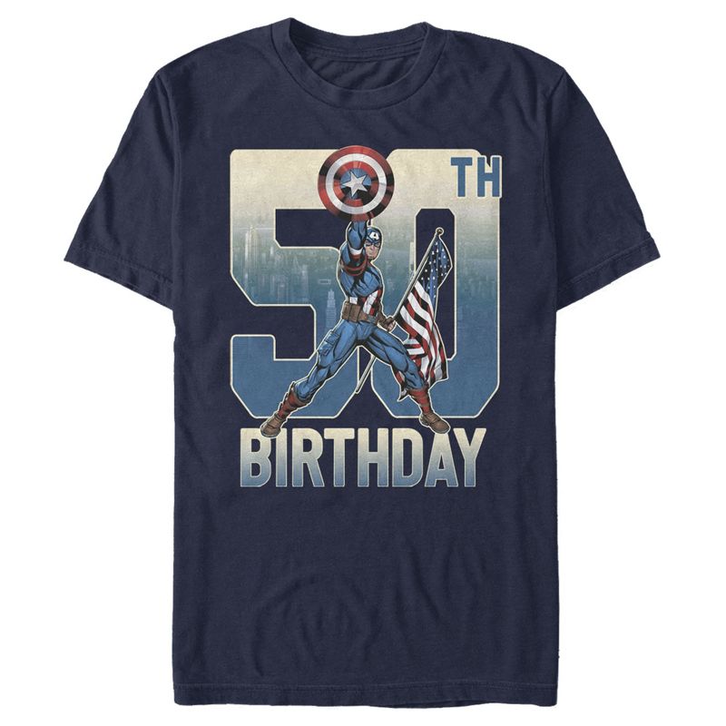 Men's Marvel Captain America 50th Birthday T-Shirt, 1 of 5