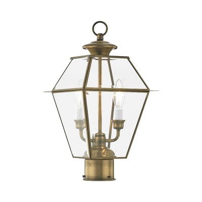 Livex Lighting Westover 2 - Light Post Light in  Antique Brass