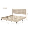 Button Tufted Upholstered Headboard Bed Frame, Sturdy Metal Foundation with Wood Slats, No Box Spring Needed, Platform Design for Bedroom. - 2 of 4