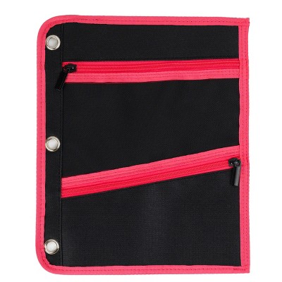 Enday Large Pencil Pouch for 3 Ring Binder, 3-Pocket Flat Pencil Pouch, Zippered Binder Pencil Pouches