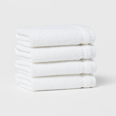 4pk Performance Texture Washcloth Set White - Threshold™