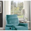 Velvet Manual Motion Recliner Chair with Tufted Back & Plush Pillow-Top Arms, 1-Piece - 4 of 4
