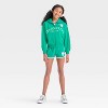 Girls' Hello Kitty Zip-Up Hooded Sweatshirt - Green - 4 of 4