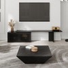 POVISON Modern Wood Extendable TV Stand,Minimalist Slatted Entertainment Center, Cabinet with Removable Shelves, 78.74",Black - 4 of 4