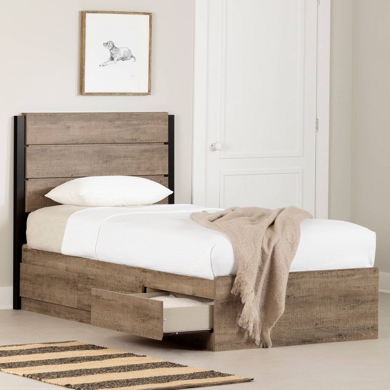 Arlen Mates Bed and Headboard Set Weathered Oak - South Shore, 3 of 13