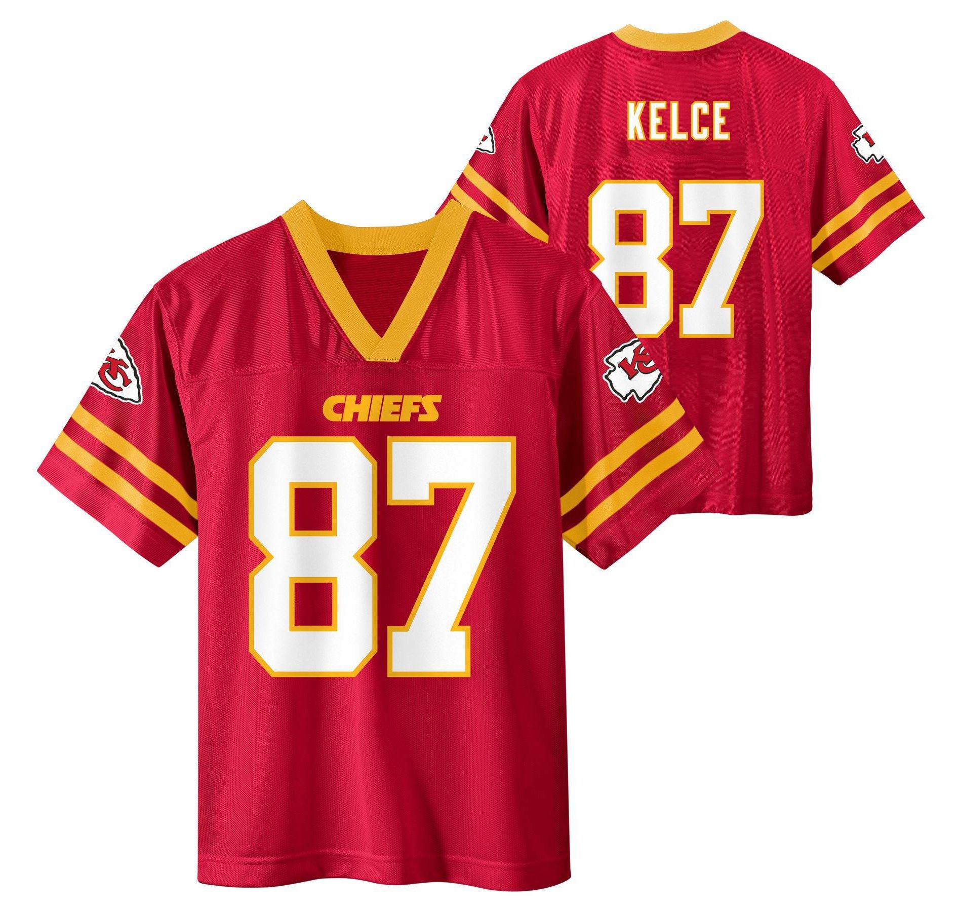 NFL Kansas City Chiefs Travis Kelce Boys' Short Sleeve Jersey - XS
