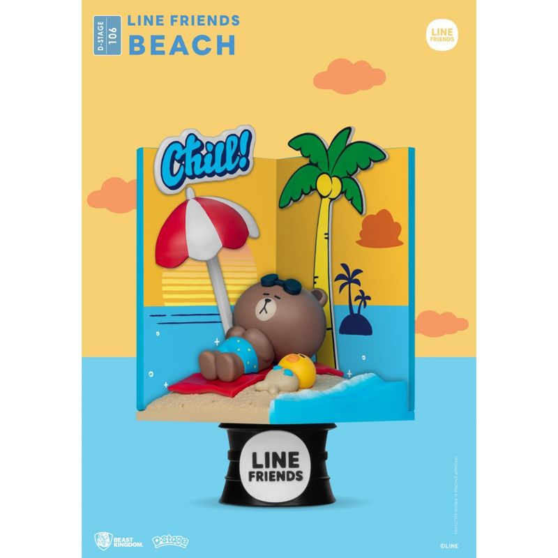 Line Friends Diorama Stage-106-Line Friends-Beach (D-Stage), 1 of 5