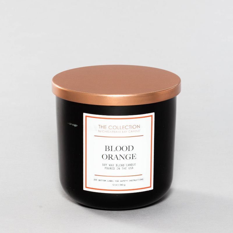 2-Wick Black Glass Blood Orange Lidded Jar Candle 12oz - The Collection by Chesapeake Bay Candle, 6 of 13