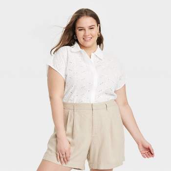 Women's Long Sleeve Mock Turtleneck T-shirt - Universal Thread™ White M :  Target