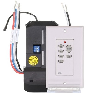 Anderic UC9051T-UC7067GMRX Universal 3-Speed Ceiling Fan Remote Control Kit with UP Light button and Wireless Wall Remote - 1 of 1