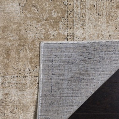 Cream 6' x 9' Stain-Resistant Viscose Area Rug