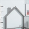 Acekool Twin House Bed Frame with Guardrails, Modern Pine Wood Platform, House-Shape Headboard, For Kids Room, Grey - 2 of 4