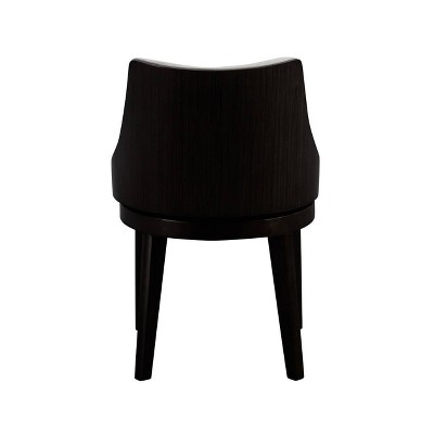 Orleans Matte Black Swivel Low Back Dining Chair Set with Zebrano Wood