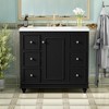Whisen 36 in. Bathroom Storage Cabinet Bathroom Vanity with Resin Sink, Adjustable Shelves and 4 Drawers - 3 of 4