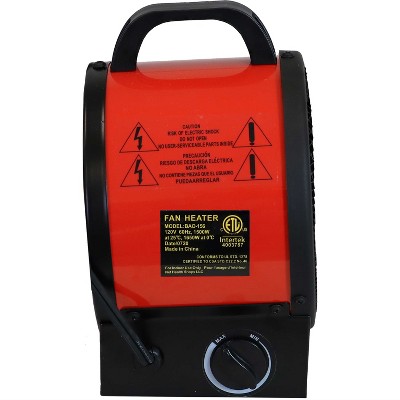 Portable Red Ceramic Electric Space Heater with Auto Shut-Off