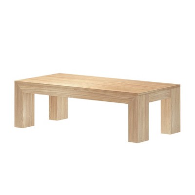 Blonde Wirebrush Solid Pine Rectangular Coffee Table, 48"