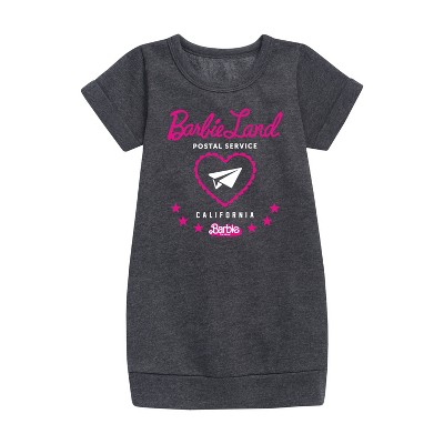 - Barbie - Barbie Land Postal Service California Graphic Short Sleeve Fleece Dress