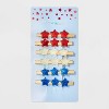 Americana Star Hair Clip Set 6pc - Red/White/Blue - 2 of 4