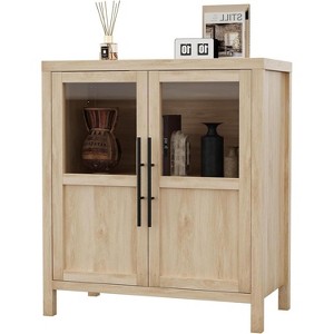 29" Large Buffet Sideboard Cabinet with 2 Glass Doors and Shelves, Modern Farmhouse Storage Cabinet Table for Kitchen Dining Room,Hallway - 1 of 4