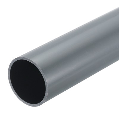 Unique Bargains Water Plumb DIY Crafts High Impact Rigid Round Pipes 8" Length ID 1.35" OD 1.5" Light Grey