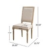 Set Of 2 Dining Room Side Chairs,Fabric Upholstered Dining Chair With Rubberwood Legs,Wooden High Back Kitchen  Armless Chair-Coolbibila - 4 of 4