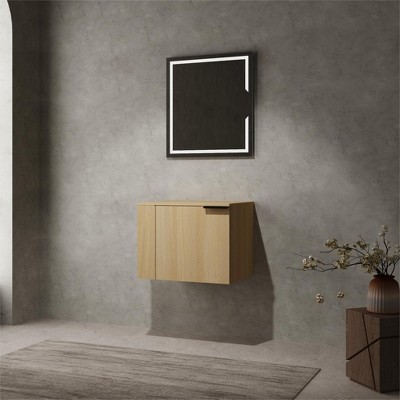 NicBex Floating Bathroom Vanity without Sink/with Sink,Bathroom Sink Vanity with Storage Space,Bathroom Sink Cabinet for Bathroom,Oak/White