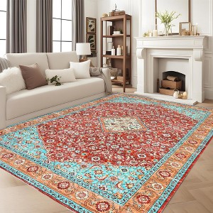 Washable Area Rugs for Living Room - Soft Non Slip Vintage Rug, Traditional Carpet for Bedroom, Dining Room, Office - 1 of 4