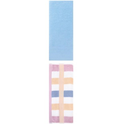 REGALWOVEN Striped Decorative Hand Towels for Bathroom Kitchen Gym 14" x 30"/13" x 29" 2 Pcs