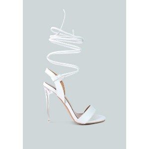Sheeny Clear Stiletto Lace Up Heels - 1 of 4