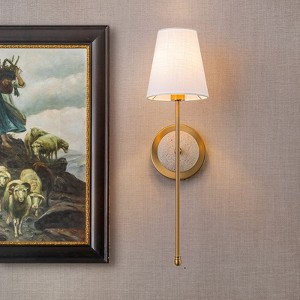 LLHZSY Mid-century Wall Light Sconces with Conical Fabric Shade - 1 of 4