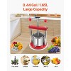VEVOR 0.44 Gal/1.65L Fruit Wine Press, 2 Stainless Steel Barrels, Manual Juice Maker, Cider Apple Grape Tincture Honey Olive Oil Making Press, Red - 4 of 4