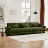 Extra Large 3-Seat Velvet Round Bolster Armrest Sofa with Waist Pillows, Throw Pillows and Cloud-Like Comfortable Seat - 2 of 4
