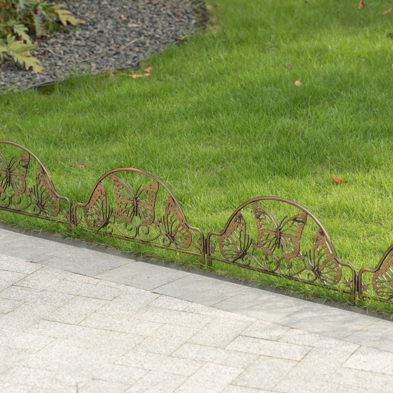 Gardenised Decorative Butterfly Design Plastic Fence Garden Edging Landscape Border Path Panel, Pack of 6, 4 of 13