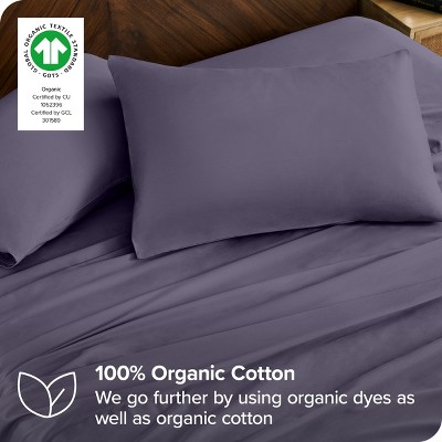 Dusty Purple Organic Cotton Full Bed Sheet Set