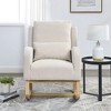 Grungis 27.5" Wide High Back Rocking Chair,Accent Chair with Lumbar Pillow and 2 Side Pockets,Teddy Accent Chair for Reading Room,Office - 2 of 4